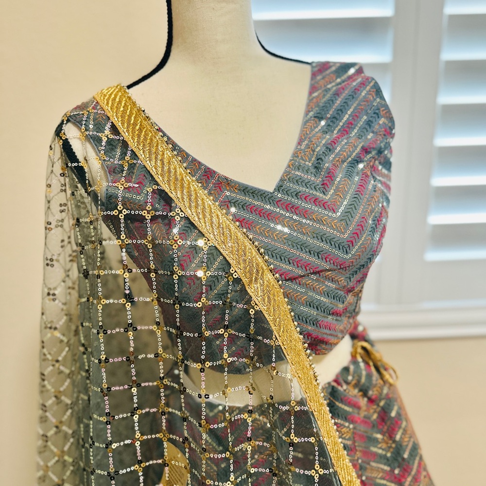Grey Lehenga Set